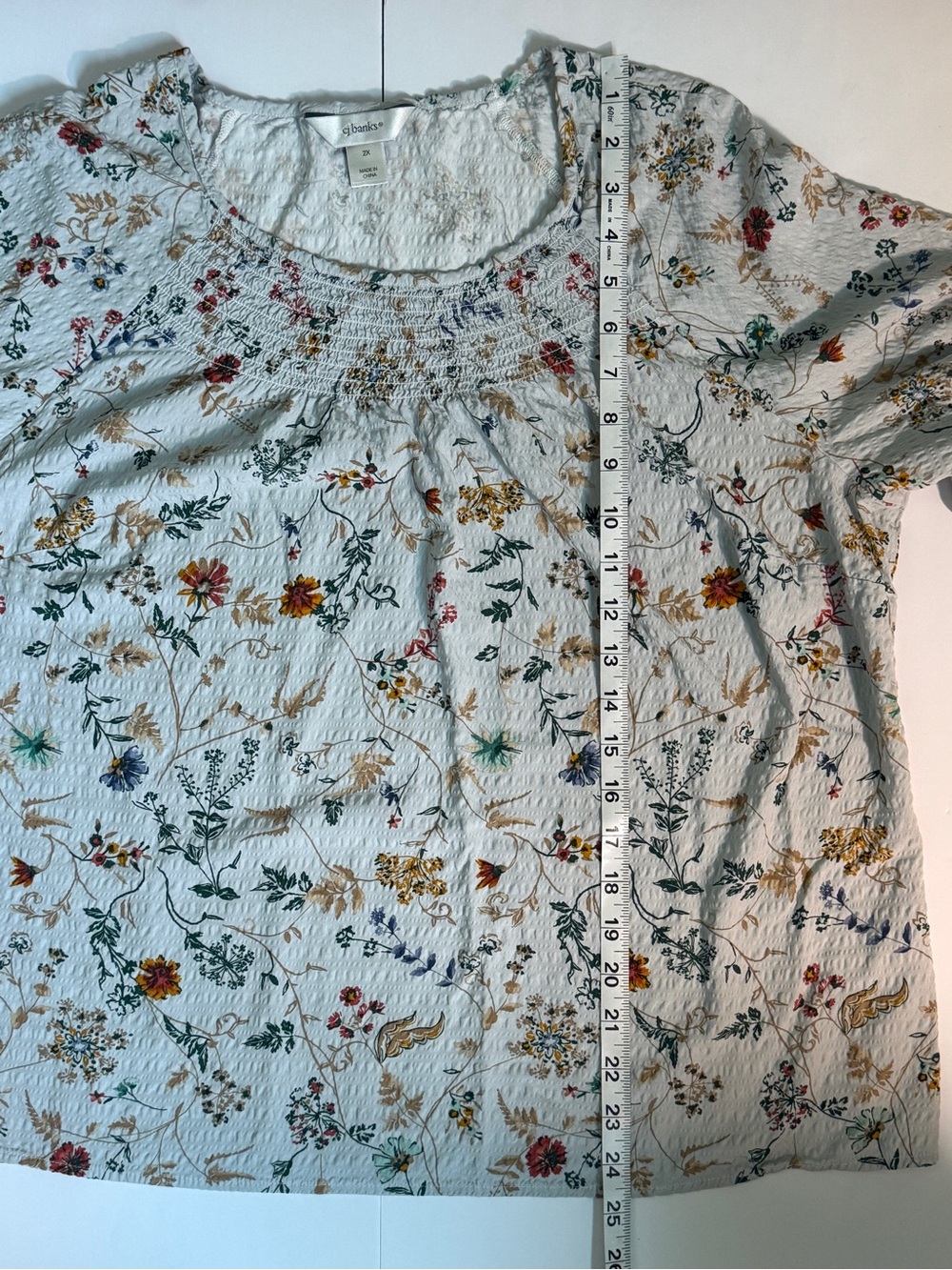 CJ Banks Floral Cottagecore Long Sleeve Blouse Women's Size 2X - Picture 7 of 9